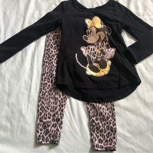 ❌3 for $15 Minnie Mouse Cheetah Print 2 Piece Outfit 4T